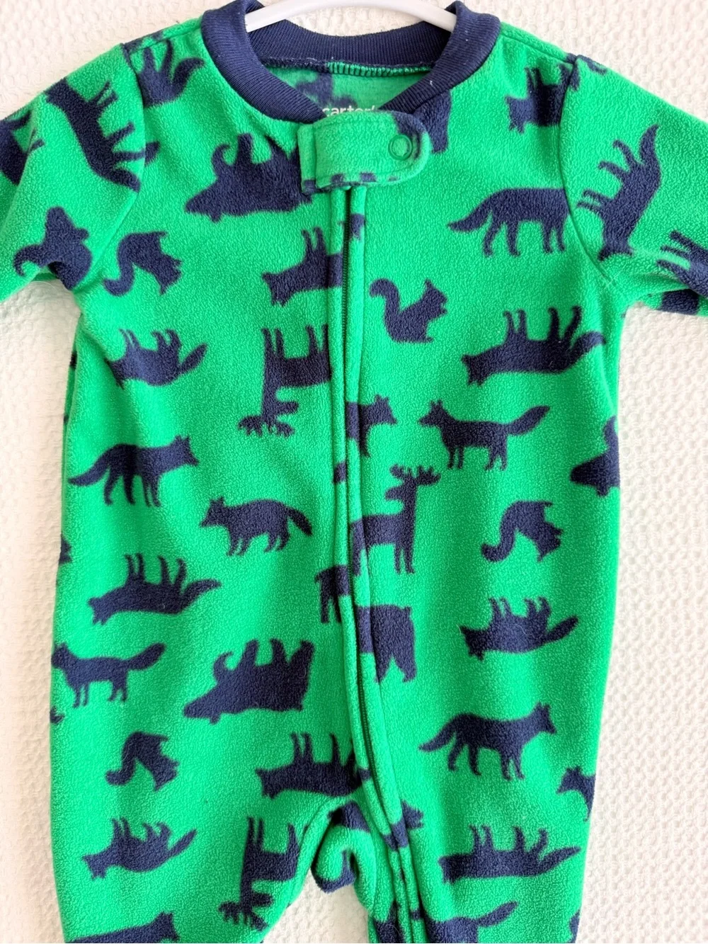 Carter's Baby Boy Fleece Footed One-Piece Pajamas w/ Animal Print